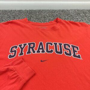 Vintage Syracuse Orange T-Shirt Nike Center Swoosh Long Sleeve Mens XL Y2K